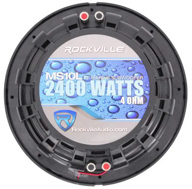Alt view image 5 of 6 - MS10LB 10" Black Marine/Boat Free Air Subwoofer with LEDs | 2400W Peak, 600W RMS, Dual 4-Ohm, 2" 4-Layer Voice Coil, 80 Oz Magnet, ABS Basket, Polypropylene Cone, 30Hz-4kHz
