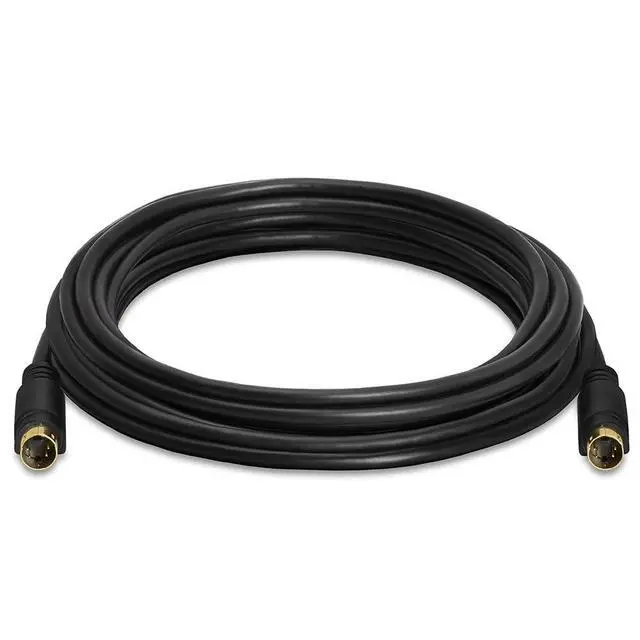 Alt view image 2 of 6 - S Video Cable 12 ft SVHS 4-PIN Video Cable Mini Din S-Video Cord for Home Theater, Camcorder, DSS Receiver, DVD Player- Black