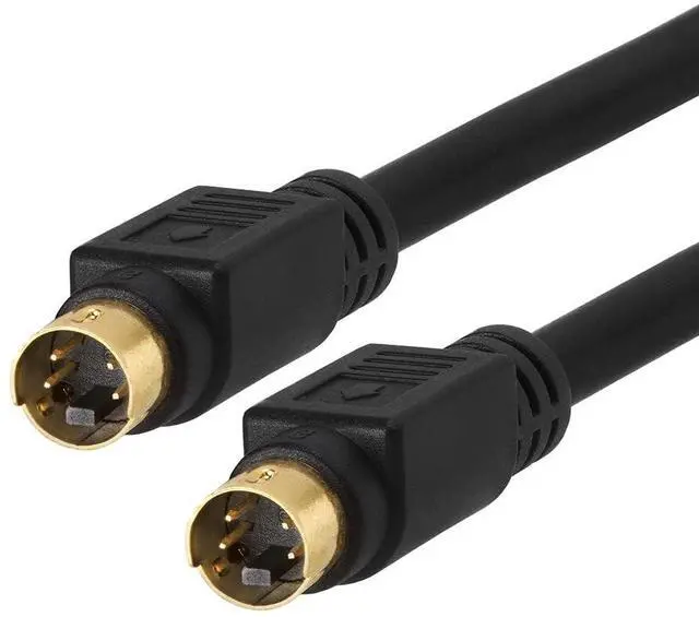 Alt view image 3 of 6 - S Video Cable 12 ft SVHS 4-PIN Video Cable Mini Din S-Video Cord for Home Theater, Camcorder, DSS Receiver, DVD Player- Black