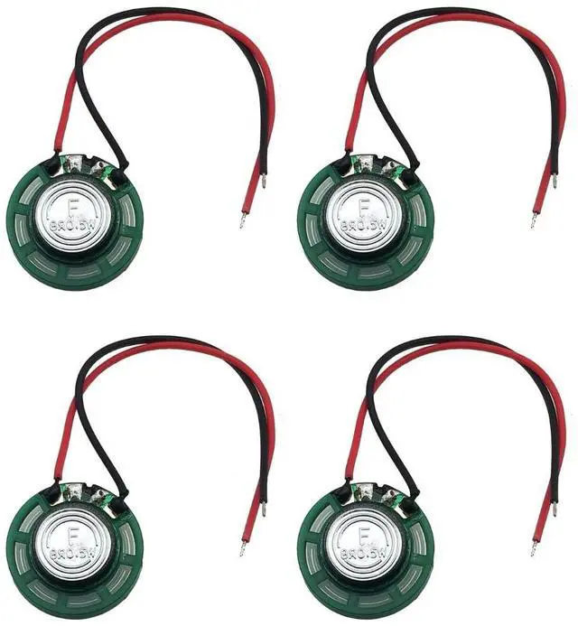 Main image of 1 Inch 26mm 8 Ohm Speaker 4-Pack, 0.25W Nominal, 0.5W Maximum