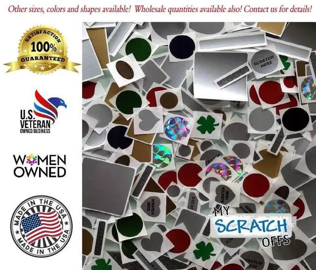 Alt view image 5 of 5 - 0.50 in Gold Round Scratch-Off Stickers, 1000 Pack | Ideal for concealing text on cards, small raffle tickets, teacher rewards, wedding favors, baby cards, or custom game reveals