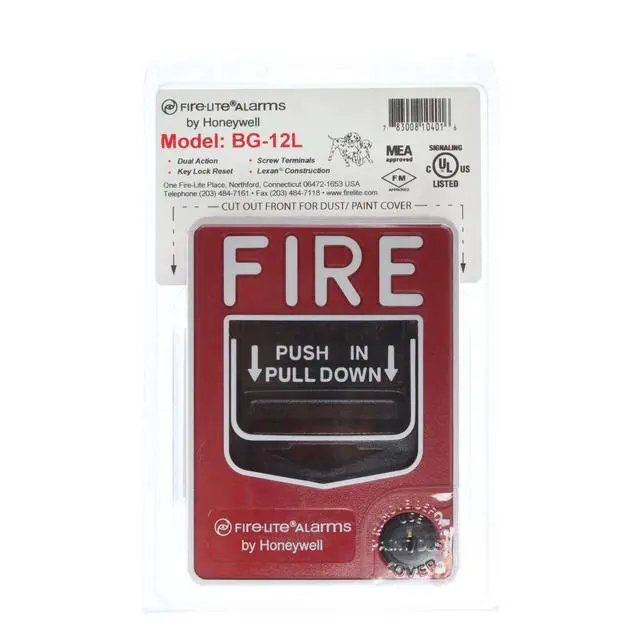 Alt view image 4 of 4 - Fire Lite Alarms BG-12L Dual Action Pull Station w/Key Lock