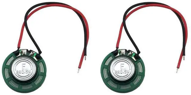 Main image of 1 Inch Speaker 2-Pack, 8 Ohm 26mm, 0.25W Nominal, Green Plastic Pair