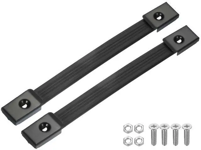 Main image of Strap Handles Replacement 9.5 Inch, 2 Pcs Rubber Ampere Handles Pull with Metal Caps Luggage Spare Strap Handle Grip for Suitcase Box Case Speaker Cabinet, Black