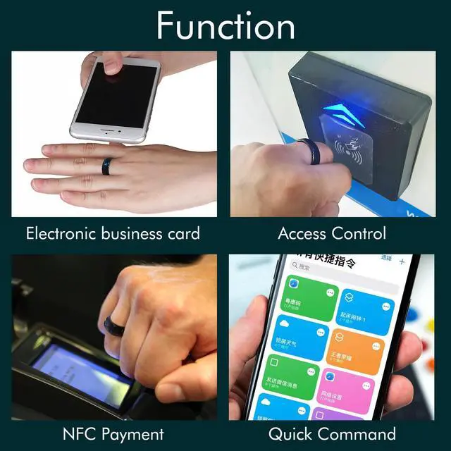 Alt view image 3 of 6 - NFC Ntag216 Chip Ceramic Smart Ring Programmable 888 Bytes,Blue US#7 | Rewritable 888 Bytes NFC Ntag216 Chip Ceramic Smart Finger Ring Compatible with NFC Phone and Devices for Men or Women