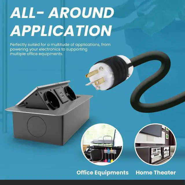 Alt view image 5 of 6 - IronBox Electric 5-20P to C19 Power Cords - 20A, 125V, 12/3 SJT - UL Listed Extension Cable Adapter - Power Supply Cables - Heavy Duty Plug and Cord for Computer, PDU, Data Centers & More (3ft, Build)