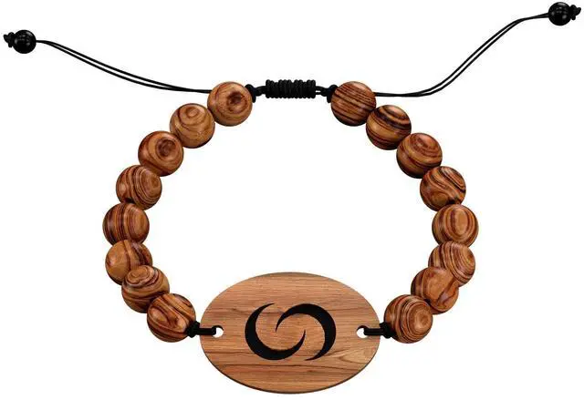 Main image of Digital Business Card Bracelet with Tap to Share Info for iOS & Android | Instant App-Free Sharing, Lightweight Smart Band, Beaded, Wooden Bracelet