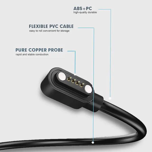 Alt view image 4 of 5 - Compatible for SkyCaddie Watch Charger, Charging Replacement Cable Compatible for SkyCaddie LX2, LX5, LX5C GPS Touchscreen Smart Watches. (Black, Type C)
