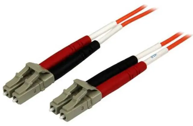 Main image of StarTech 3m OM2 Multimode Fiber, LC to LC, Plenum (50FIBPLCLC3) | 50/125 fiber, OFNP plenum fire rating, Optic Cable, Patch Cable, 500MHz bandwidth, Molded male connectors, Duplex Plenum