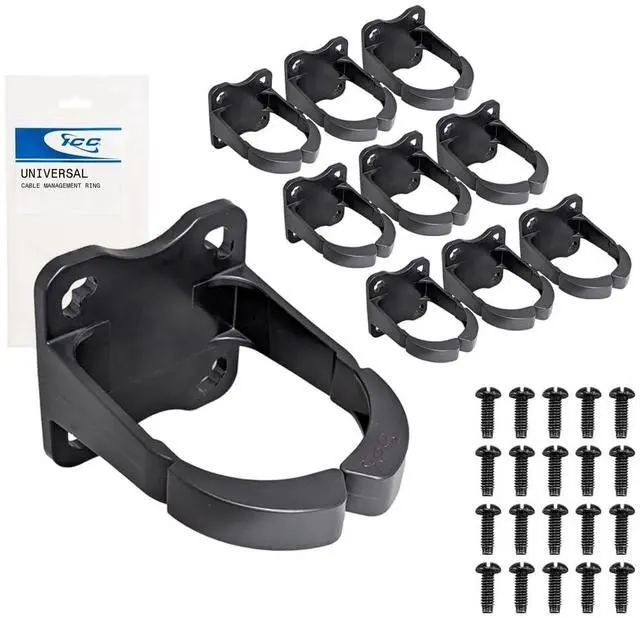 Main image of 3 Plastic Cable Management Ring, Vertical/Horizontal, Rack or Wall Mount, Pack of 10 Cable Organizer for Structured Cabling and Network Racks