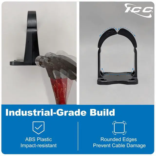 Alt view image 3 of 6 - 3 Plastic Cable Management Ring, Vertical/Horizontal, Rack or Wall Mount, Pack of 10 Cable Organizer for Structured Cabling and Network Racks