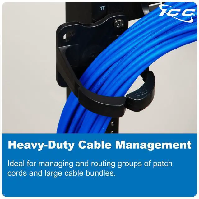 Alt view image 4 of 6 - 3 Plastic Cable Management Ring, Vertical/Horizontal, Rack or Wall Mount, Pack of 10 Cable Organizer for Structured Cabling and Network Racks