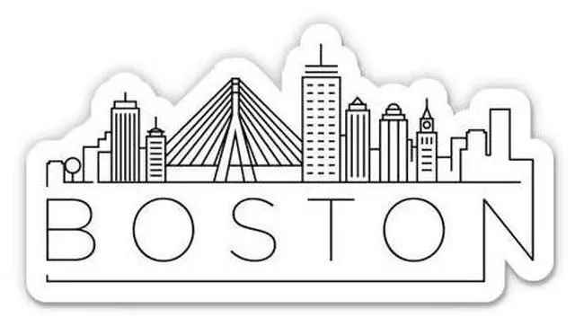 Main image of Boston Massachusetts - Vinyl Sticker - Large Size, 11 in