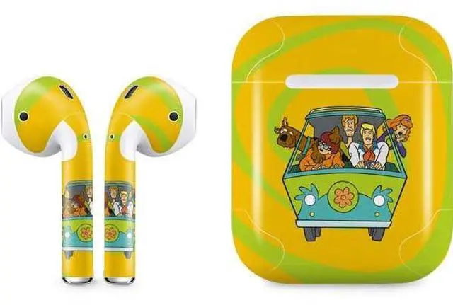 Main image of Decal Audio Skin Compatible with Apple AirPods - Officially Licensed Scooby Doo Mystery Machine Van Design