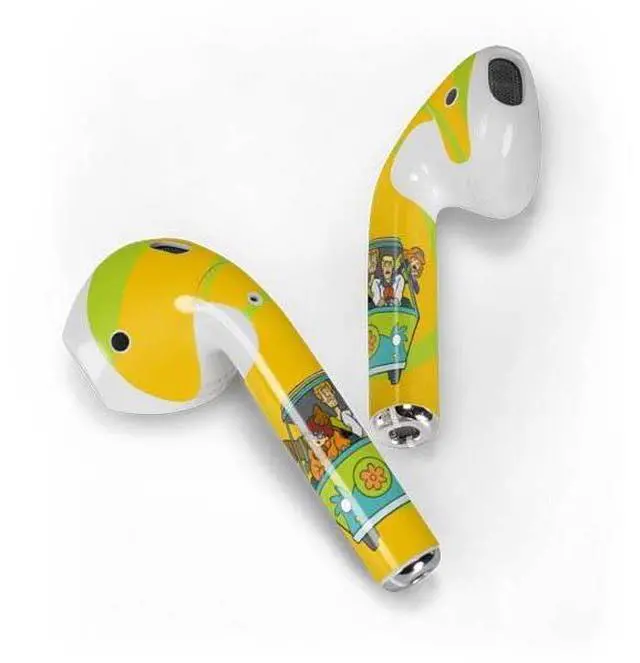 Alt view image 2 of 4 - Decal Audio Skin Compatible with Apple AirPods - Officially Licensed Scooby Doo Mystery Machine Van Design