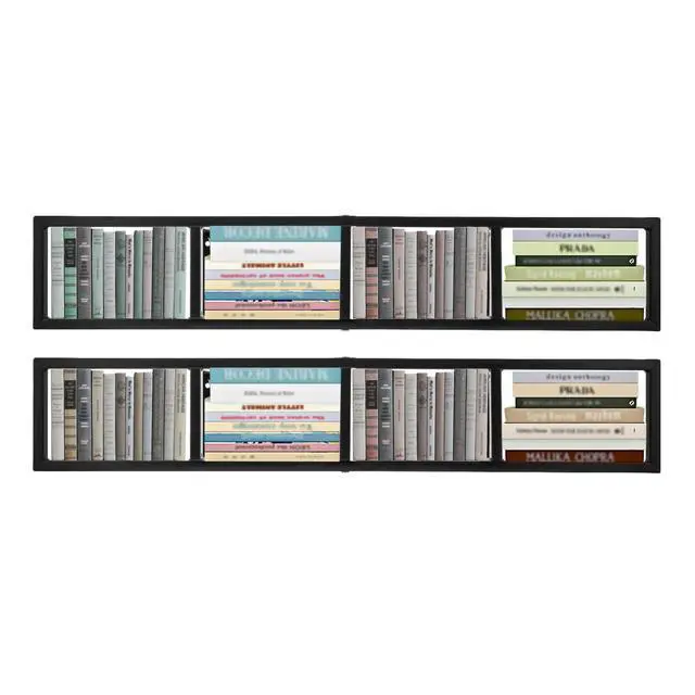 Alt view image 2 of 6 - DVD Shelves Wall Mount Media Storage Rack 2Pcs, 34 Inch CD DVD Organizer | Metal Shelf 34 Inch Cube Storage Media Shelf and Video Game Organizer, Cube Organizer Shelves Floating Shelves for Wall
