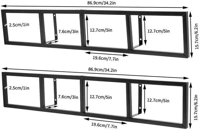 Alt view image 4 of 6 - DVD Shelves Wall Mount Media Storage Rack 2Pcs, 34 Inch CD DVD Organizer | Metal Shelf 34 Inch Cube Storage Media Shelf and Video Game Organizer, Cube Organizer Shelves Floating Shelves for Wall