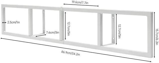 Alt view image 4 of 6 - 2Pcs DVD Shelves Wall Mount Media Storage Rack, DVD CD Organizer Metal Shelf 34 Inch Cube Storage Media Shelf and Video Game Organizer, Cube Organizer Shelves Floating Shelves for Wall (2Pcs-White)