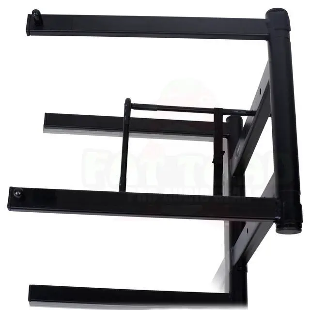 Alt view image 6 of 6 - Folding DJ Laptop Stand (QuickNEST Series) with Sub-Tray Shelf TableTop Rack For Mixer, iPad, Controller, Tablet, Stage Booth or Studio Use