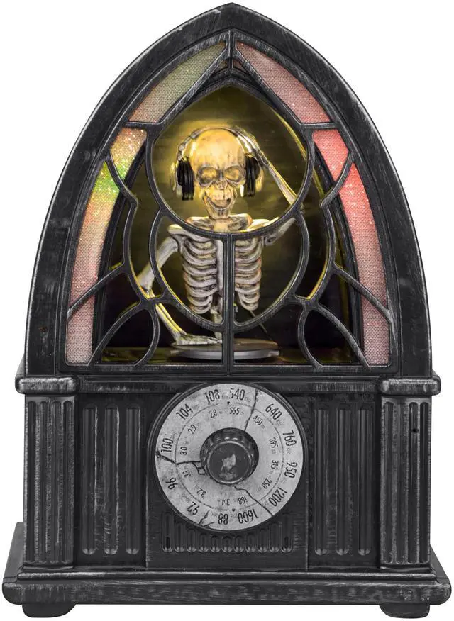Main image of 12" Animated Radio DJ Skeleton