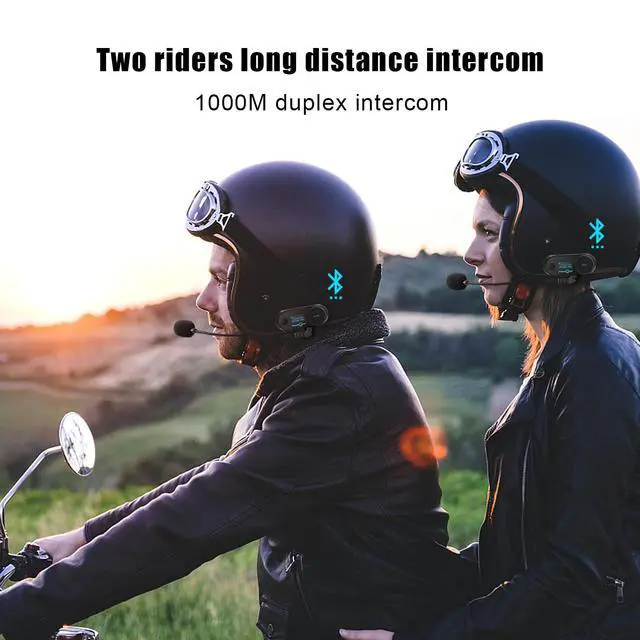 Alt view image 5 of 6 - Motorcycle Bluetooth Headset TCOM SC Helmet Intercom with LCD Display Motorcycle Communication Systems 3 Riders Paring 800M 2 Riders Talking Universal Fitment/Music Sharing/FM/Hard&Soft Mic