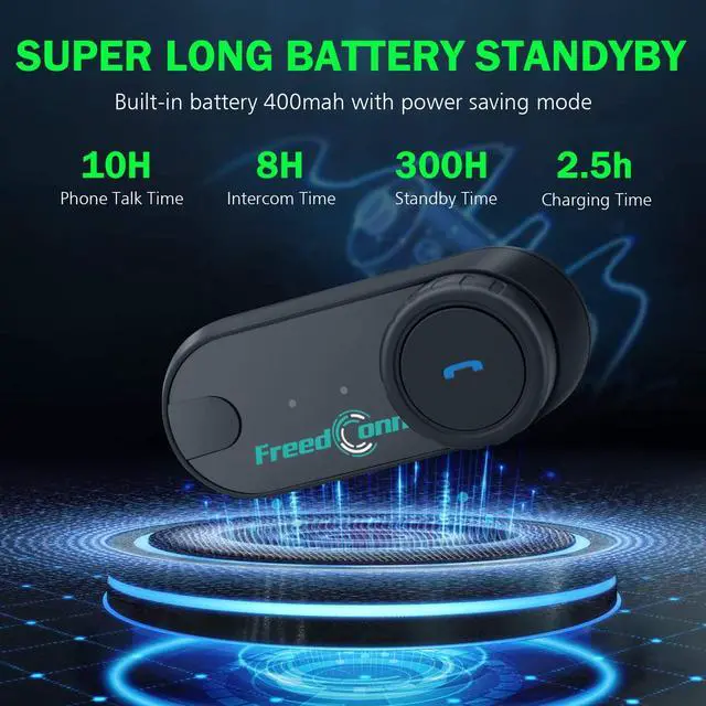 Alt view image 6 of 6 - Motorcycle Bluetooth Headset TCOM SC Helmet Intercom with LCD Display Motorcycle Communication Systems 3 Riders Paring 800M 2 Riders Talking Universal Fitment/Music Sharing/FM/Hard&Soft Mic