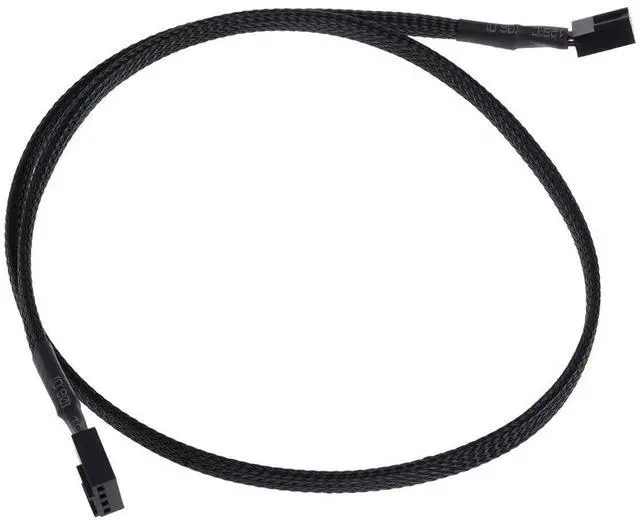 Main image of Extension Cable, 4-Pin PWM to 4-Pin PWM, 60cm, Sleeved, Black | 60cm Length, Female Connectors on Each End, Black, 4-Pin PWM Power Connector, Includes One Cable