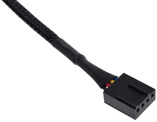 Alt view image 2 of 2 - Extension Cable, 4-Pin PWM to 4-Pin PWM, 60cm, Sleeved, Black | 60cm Length, Female Connectors on Each End, Black, 4-Pin PWM Power Connector, Includes One Cable