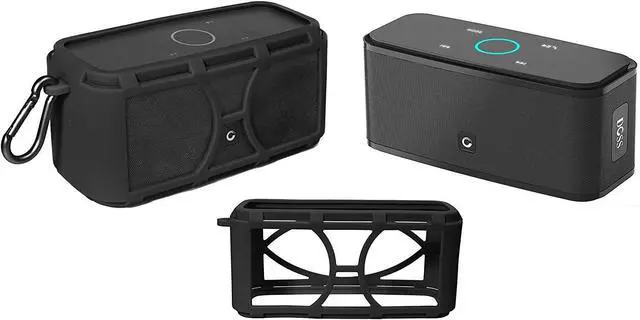 Main image of Silicone Cover Skin for DOSS SoundBox Touch Wireless Bluetooth and SoundBox Bluetooth Speaker, Full 6 Directions Protection, Customized with Color/Shape Matching (Black)