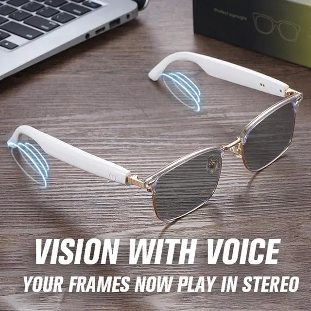 Alt view image 3 of 6 - Bluetooth Smart Glasses for Men Women Photochromic Sunglasses Smart AI Music Glass with Speakers for iPhone Android