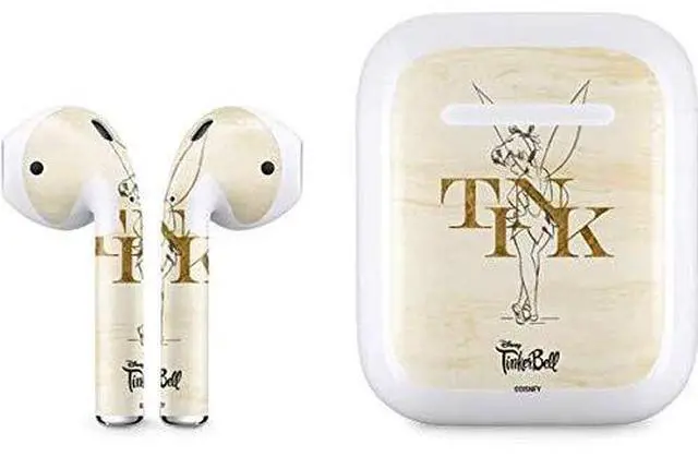 Main image of Decal Audio Skin Compatible with Apple AirPods - Officially Licensed Disney Tinker Bell Tink Magic Pencil Art Design