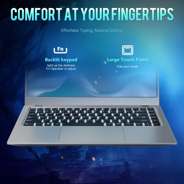 Alt view image 2 of 7 - Ningmei NLR100 14 Inch FHD Laptop, AMD Athlon PRO 3045B (2Core 2Thread),16GB DDR4 RAM, 512GB M.2 SATA SSD, Backlit Keyboard, Privacy Camera Shutter, TypeC Charging, WiFi 5 Windows laptop