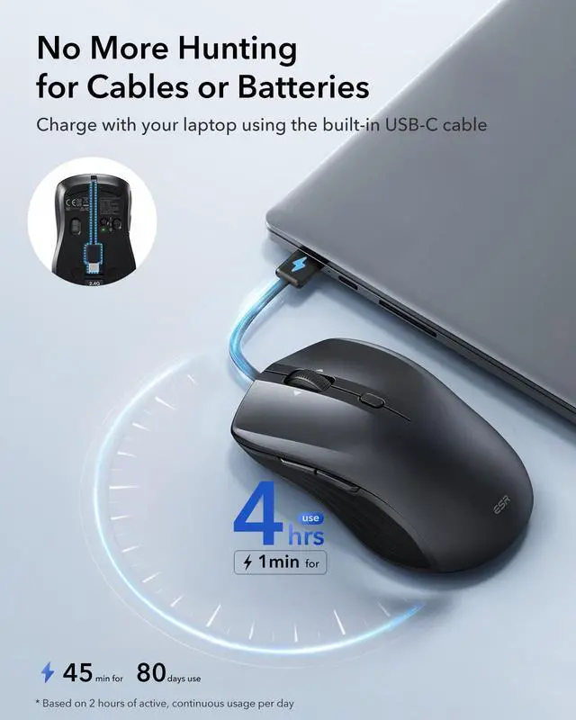 Alt view image 5 of 7 - MagMouse Snap-to-Carry Bluetooth Mouse, Wireless Mouse for Laptop