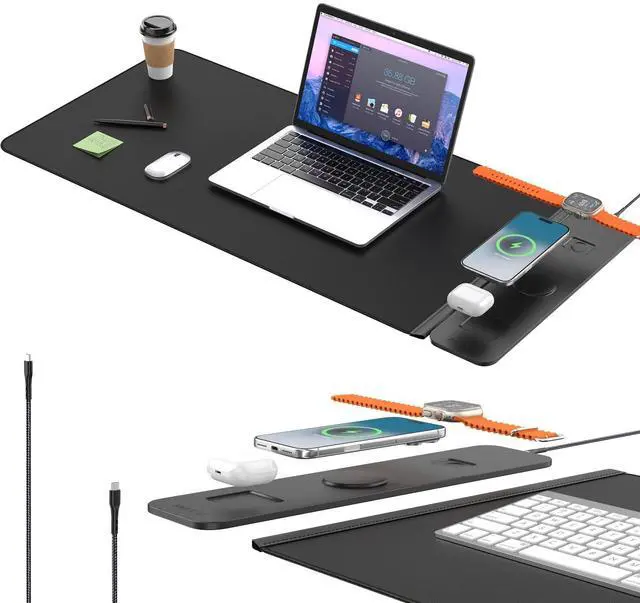 Main image of 2nd Gen Wireless Charging Desk Mat, 3-in-1 Magnetic Mouse Pad