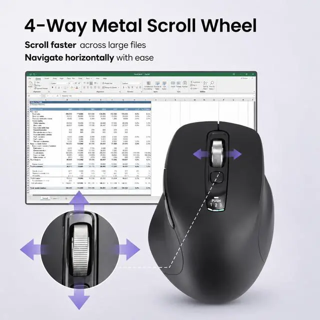 Alt view image 3 of 7 - Wireless Keyboard and Mouse Combo, Multi-Device, Silent (Black)