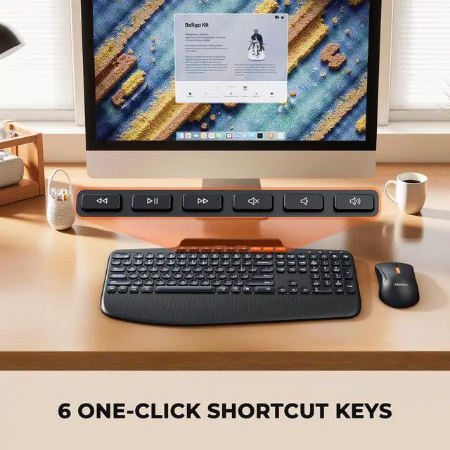 Alt view image 7 of 7 - Bluetooth Wireless Keyboard Mouse Combo with Tablet Holder