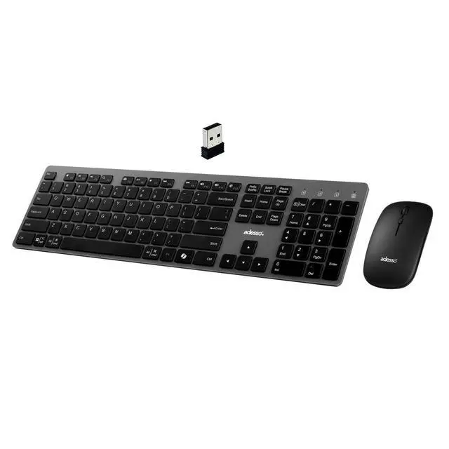 Main image of Wireless Scissor Switch Keyboard and Mouse Combo with Copilot AI Hotkey - Multi-OS Compatible for Mac, Quiet Switches, USB-A 2.4GHz Dongle