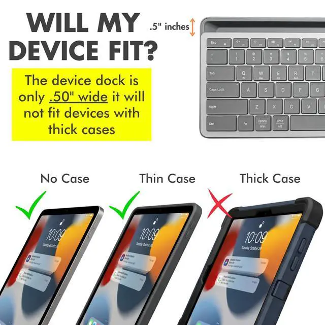 Alt view image 6 of 7 - Full-Size Bluetooth Keyboard with Phone Holder Backlit Wireless Keyboard, Switch Multi-Device, Slim, Quiet, Rechargeable, w/Copilot AI for PC, Mac, iOS & Android (Silver)
