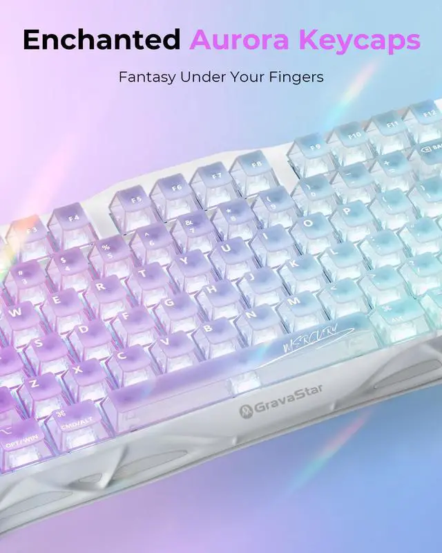 Alt view image 5 of 7 - Mercury K1 Lite 75% Wireless Mechanical Gaming Keyboard RGB