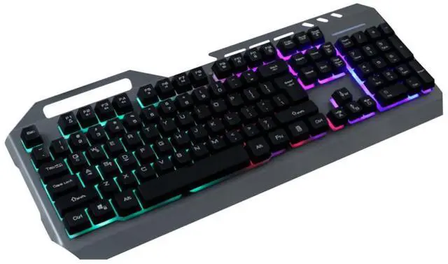 Main image of Wired Mechanical Gaming Keyboard with Rainbow LED Backlit, 104 Keys and Removable Keycaps, Metal and Plastic Build, Comfortable to Operate for Desktop PC and Laptop