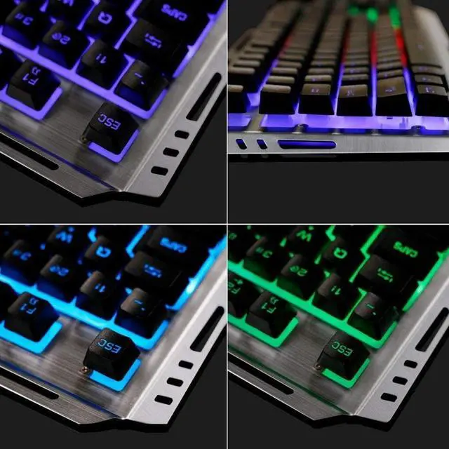 Alt view image 3 of 4 - Wired Gaming Keyboard Mouse Combo RGB Rainbow LED Backlit for Gamer