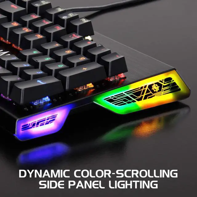 Alt view image 7 of 7 - Pathogen Gaming Keyboard - Blue Switch Mechanical Keyboard with Fast 0.2ms Polling, Water & Dust Resistant, NKRO & Anti-Ghosting, Removable Wrist Rest, Ergonomic Keyboard Rainbow LED 9 Effects