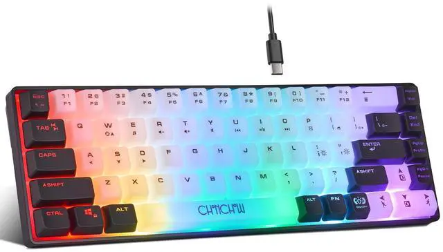 Main image of Mini RGB 60% Gaming Keyboard, 68 Keys Small Compact