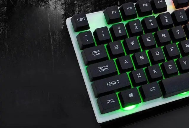 Alt view image 7 of 7 - Led Rainbow Color Backlight Adjustable Gaming Game USB Wired Keyboard Mouse Set - Eighteen Crossing D280 Wired USB Lighting Gaming Computer Touch Keyboard and Mouse Set Black