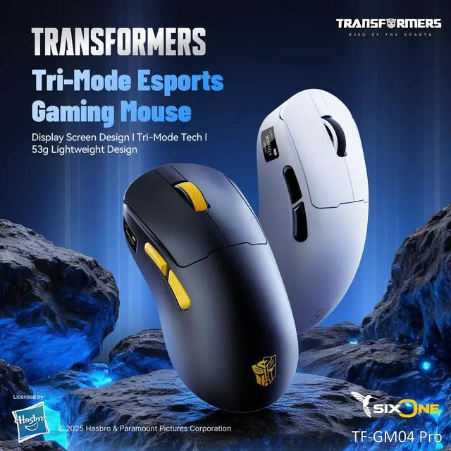 Alt view image 4 of 7 - Gaming Mouse GM04 Pro, Wireless Gaming Mouse Tri-Mode Bluetooth/2.4G/Wired, 53g Ultra-Light, 24,000 DPI PAW3311 Sensor, RGB, 1000Hz, Rechargeable PC Gaming Mouse (White)