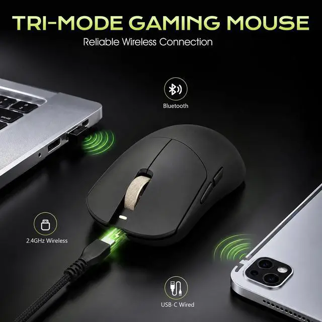 Alt view image 5 of 7 - F2 Pro Max Gaming Mouse Wireless with PAW3395 26K Optical Sensor