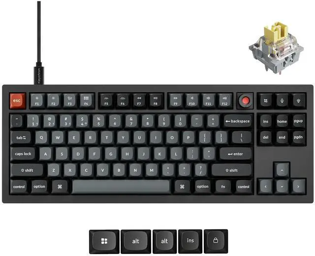 Main image of V3 8K TKL Wired Mechanical Keyboard, 8000 Hz Polling Rate QMK Programmable Knob Hot-Swappable Gaming Keyboard, RGB Backlit, Ergonomic PBT Keycaps for Mac Windows Linux-Tactile Banana Switch