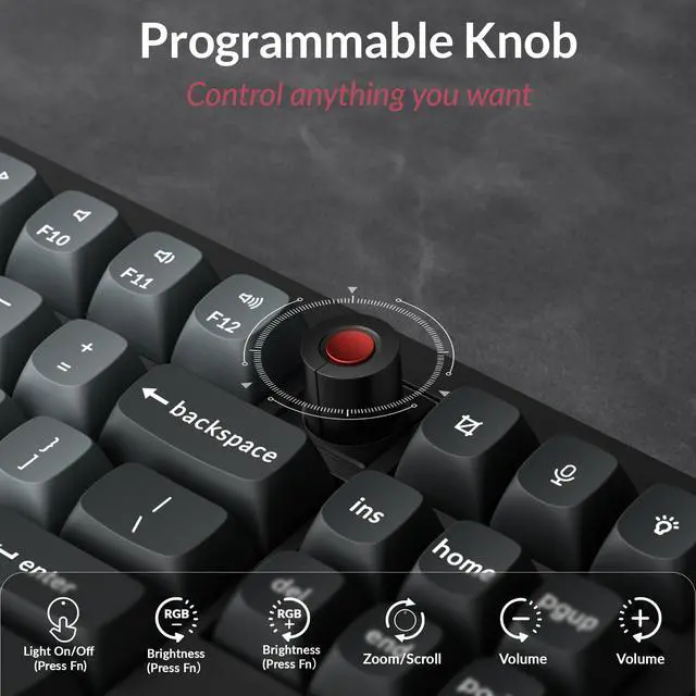 Alt view image 7 of 7 - V3 8K TKL Wired Mechanical Keyboard, 8000 Hz Polling Rate QMK Programmable Knob Hot-Swappable Gaming Keyboard, RGB Backlit, Ergonomic PBT Keycaps for Mac Windows Linux-Tactile Banana Switch