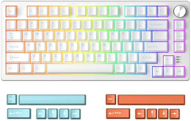 Main image of EK75RT Rapid Trigger Wired Gaming Keyboard, Hall Effect Magnetic Switch Mechanical Keyboard, Adjustable Actuation, 75% TKL with Knob, Magnetic Sensing RGB Backlit, PBT Keycaps for FPS