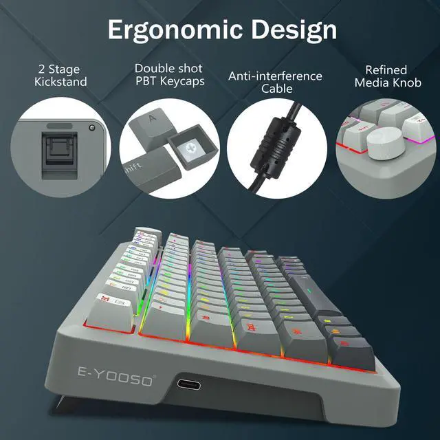 Alt view image 7 of 7 - 75% Compact Rapid Trigger Gaming Keyboard, 8k Hz Polling Rate